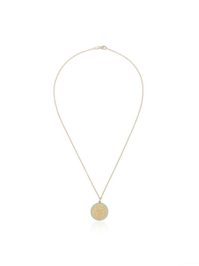 Shop Andrea Fohrman Yellow Gold 13 Pendant Diamond Necklace