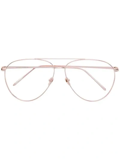 Shop Linda Farrow Aviator Frame Sunglasses In Pink