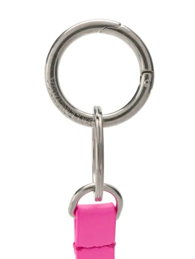 Shop Balenciaga Logo Keyring In 5610 Pink