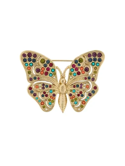 Shop Susan Caplan Vintage D'orlan Butterfly Brooch - Metallic
