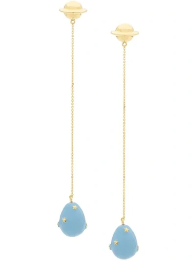 Shop Eshvi Astro Earrings In Baby Blue
