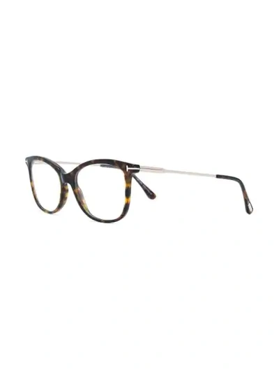 Shop Tom Ford Cat Eye Frame Glasses In Brown