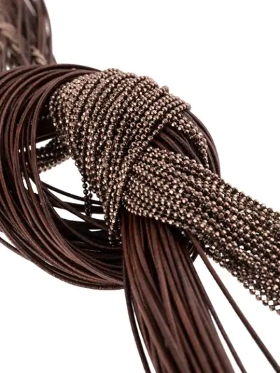 Shop Brunello Cucinelli Fringe Necklace In Brown