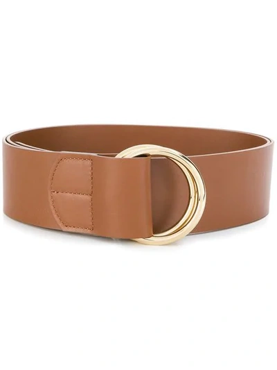 Shop Rochas Double Ring Belt In Brown