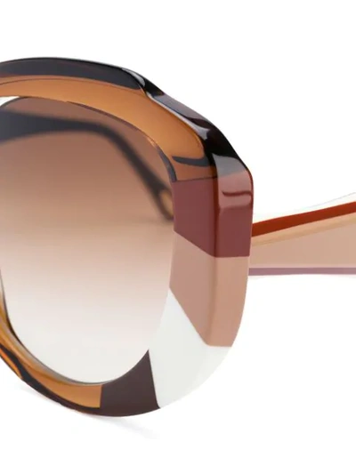 Shop Chloé Oversized Cat Eye Frames In Brown