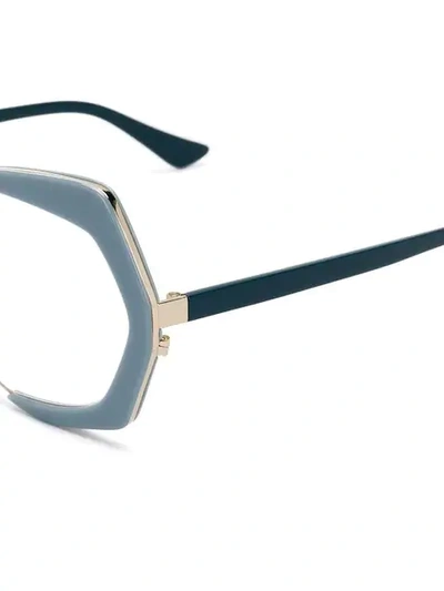 Shop Marni Eyewear Geometric Shaped Glasses In Blue