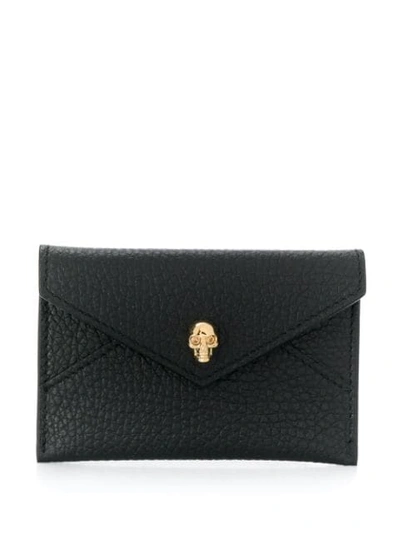 Shop Alexander Mcqueen Skull Envelope Card Holder In Black