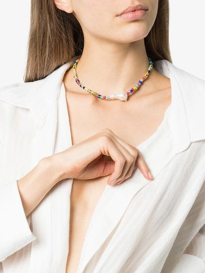 Shop Anni Lu Alaia Pearl Necklace - Gold