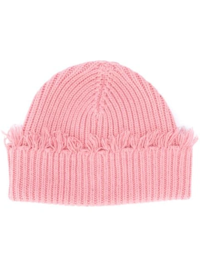 Shop Alanui Ribbed Knit Hat In Pink