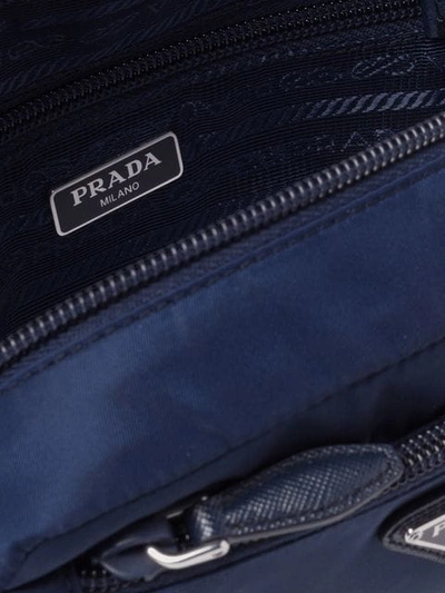 PRADA 标志牌化妆包 - 蓝色