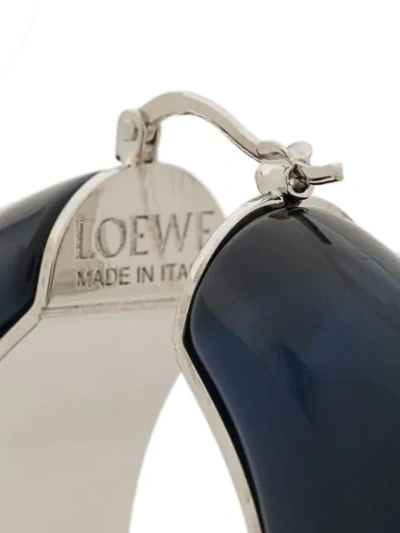 Shop Loewe Hoop Earrings In Blue
