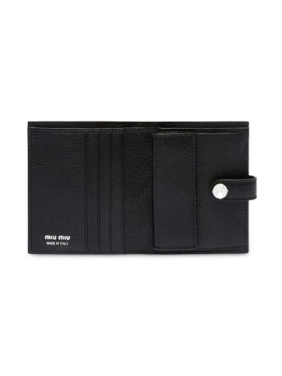 Shop Miu Miu 'madras' Portemonnaie In Black