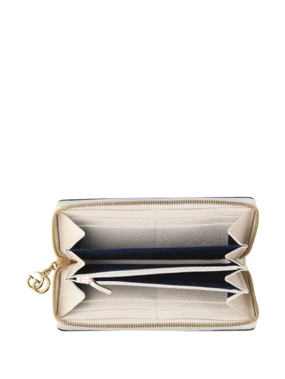 Shop Gucci Ophidia Zip Around Wallet In White