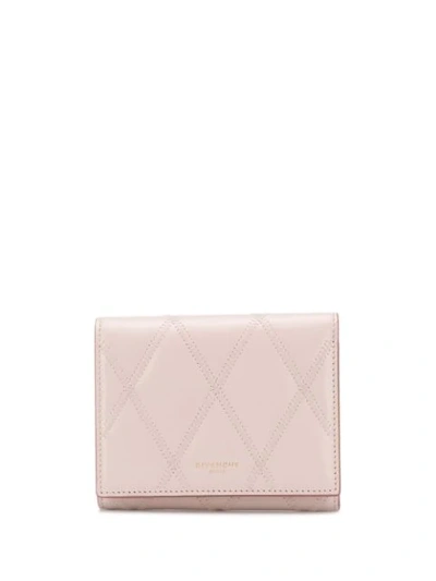 Shop Givenchy Quilted Tri-fold Wallet In Pink