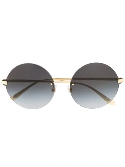 Shop Dolce & Gabbana Round Gradient Sunglasses In Gold