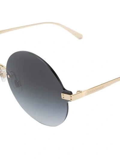 Shop Dolce & Gabbana Round Gradient Sunglasses In Gold