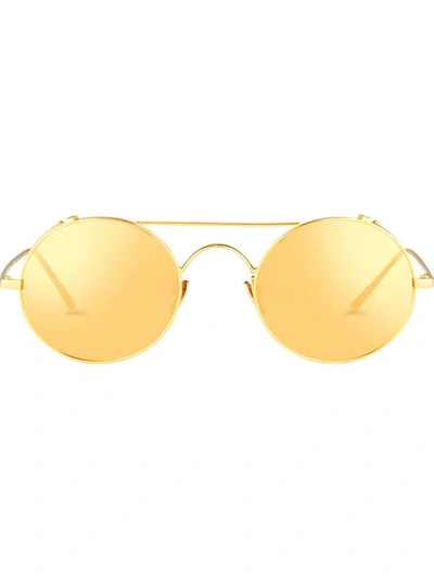 Shop Linda Farrow 427 C1 Browline Sunglasses In Yellow
