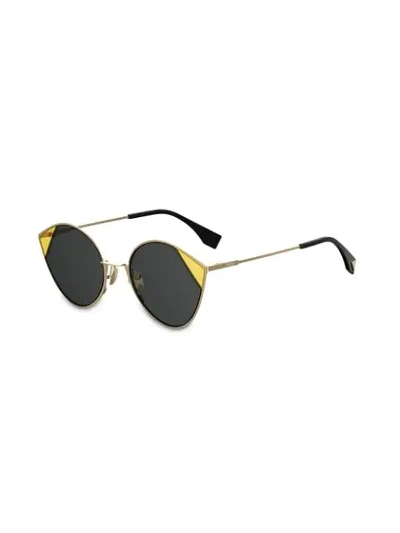 FENDI EYEWEAR MIRRORED/TINTED SUNGLASSES - 金色