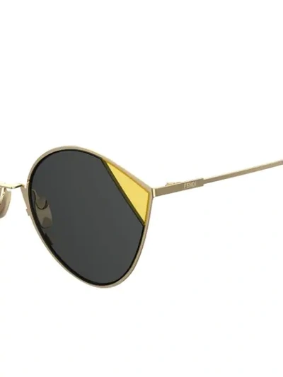 Shop Fendi Mirrored/tinted Sunglasses In Gold