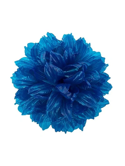 Shop Molly Goddard Flower Brooch In Blue