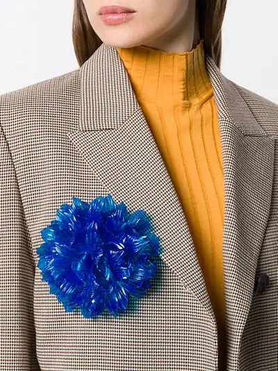 Shop Molly Goddard Flower Brooch In Blue