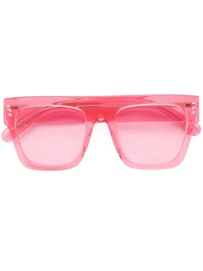 Shop Stella Mccartney Transparent Square-frame Sunglasses In Pink