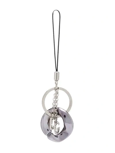 Shop Dolce & Gabbana Logo Keyring In Silver
