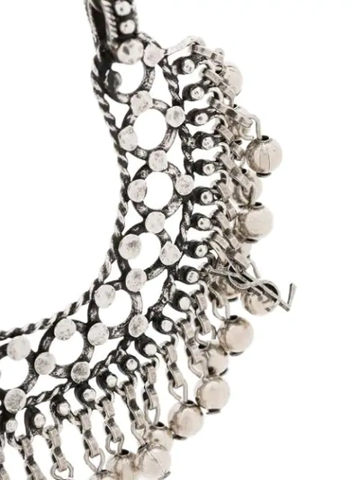 Shop Saint Laurent Silver-tone Folk Ball Detail Earrings In Metallic