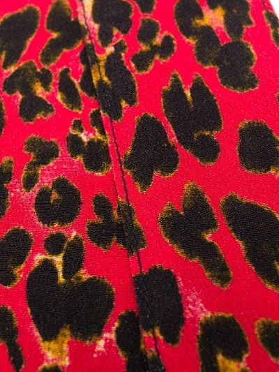 Shop Andamane Leopard Print Thin Scarf In Red