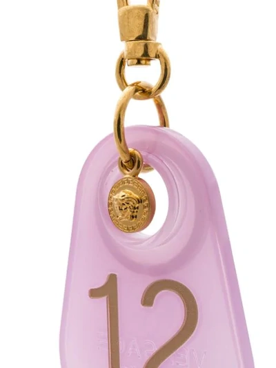 Shop Versace 12 Via Gesù Keyring In Purple