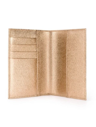 Shop Dolce & Gabbana Metallic Passport Holder In Gold