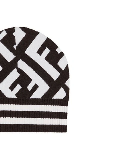 Shop Fendi Ff Logo Beanie In Black