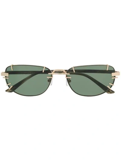 Shop Linda Farrow Rectangular Shaped Sunglasses In Brown