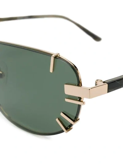 Shop Linda Farrow Rectangular Shaped Sunglasses In Brown