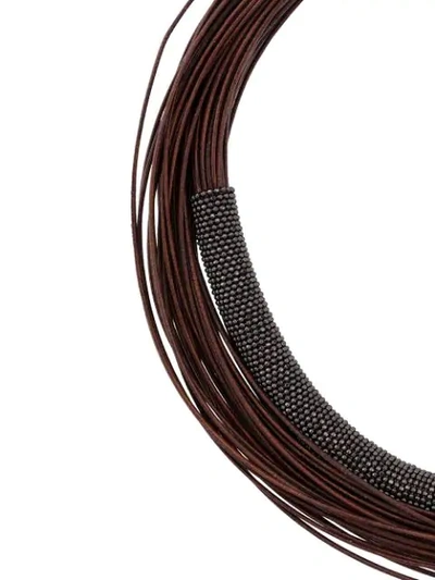 Shop Brunello Cucinelli Layered Rope Necklace In Brown