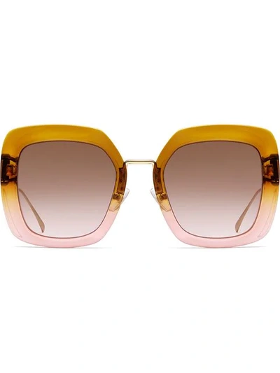 Shop Fendi Eyewear Oversized-sonnenbrille - Gold