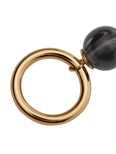 Shop Burberry Marbled Resin Gold-plated Ring
