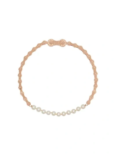 Shop Burberry Pearl Detail Bicycle Chain Rose Gold