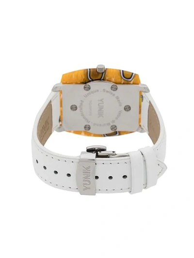 Shop Yunik Stone Tonneau Watch In White