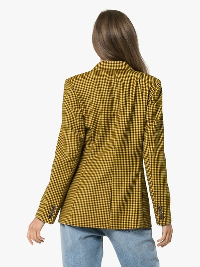Shop Racil Single-breasted Gingham Blazer In 115 - Yellow