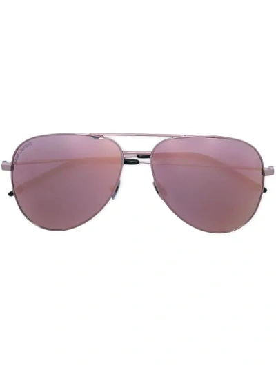 Shop Saint Laurent Classic Aviator Sunglasses In Black