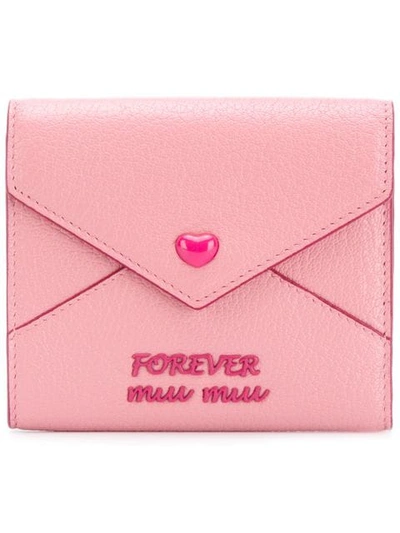 Shop Miu Miu 'forever ' Wallet - Pink