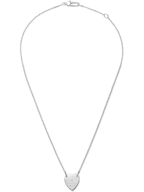 gucci silver trademark heart pendant