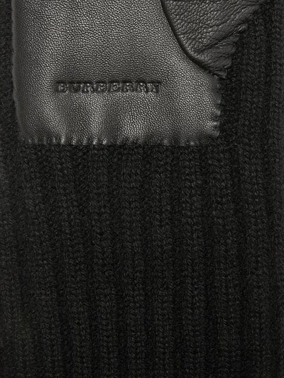 Shop Burberry Cashmere And Lambskin Gloves In Black