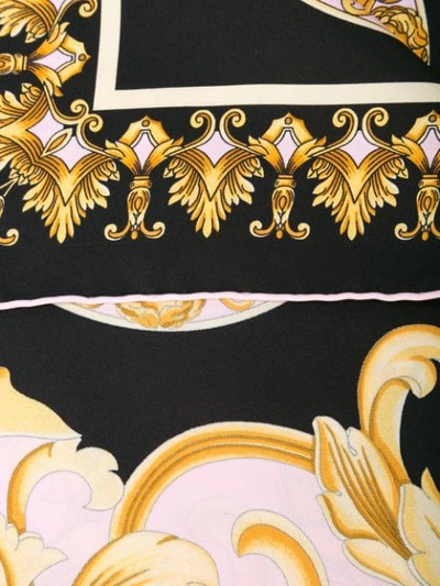 Shop Versace Contrast Barocco Print Foulard - Black