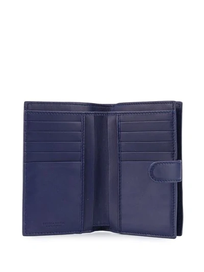 Shop Bottega Veneta Atlantic Intrecciato French Wallet In Blue