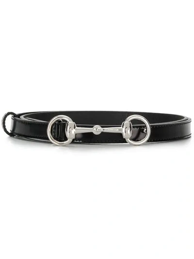 Shop Gucci Horsebit Buckle Belt In Black