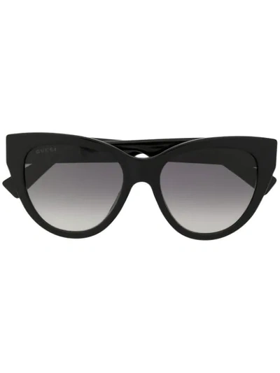 Shop Gucci Cat Eye Sunglasses In Black