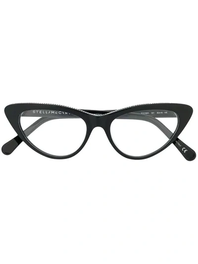 Shop Stella Mccartney Cat Eye Frame Glasses In Black