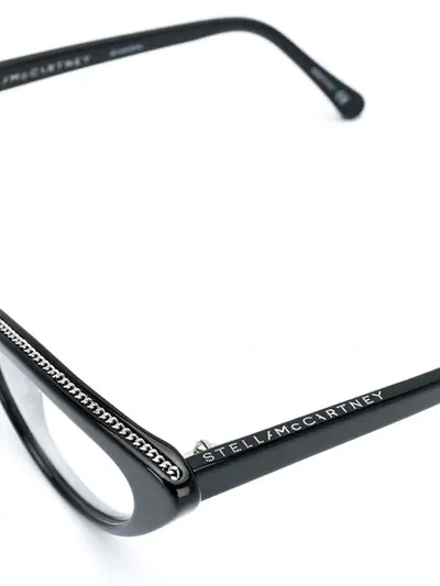 Shop Stella Mccartney Cat Eye Frame Glasses In Black